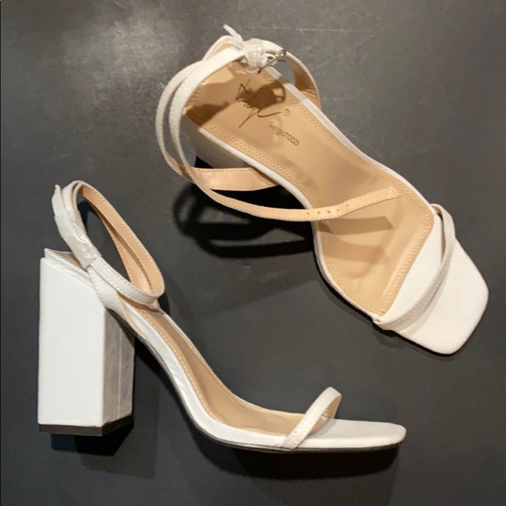 White squared toe Sandal